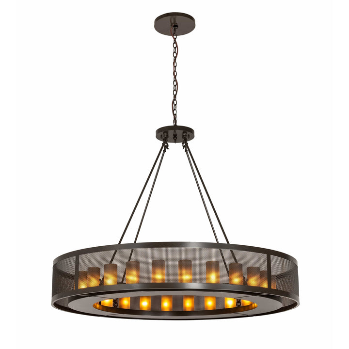 2nd Ave Lighting Chandeliers Timeless Bronze / Amber Frosted Glass / Glass Loxley Chandelier By 2nd Ave Lighting 220900
