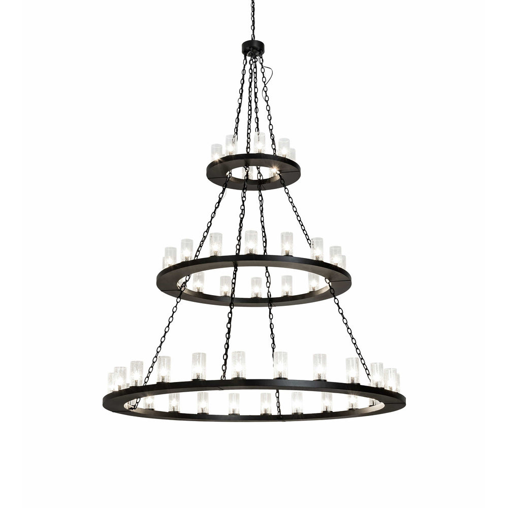 2nd Ave Lighting Chandeliers Textured Black / Clear Seeded Glass / Glass Loxley Chandelier By 2nd Ave Lighting 221385