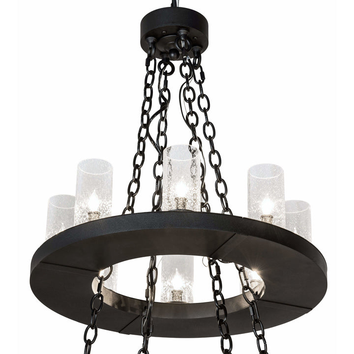 2nd Ave Lighting Chandeliers Textured Black / Glass Loxley Chandelier By 2nd Ave Lighting 221404