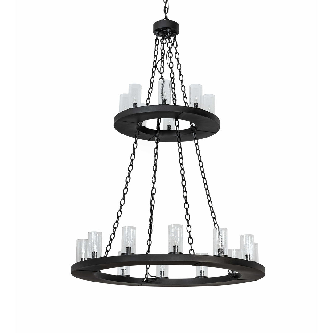 2nd Ave Lighting Chandeliers Textured Black / Glass Loxley Chandelier By 2nd Ave Lighting 221404