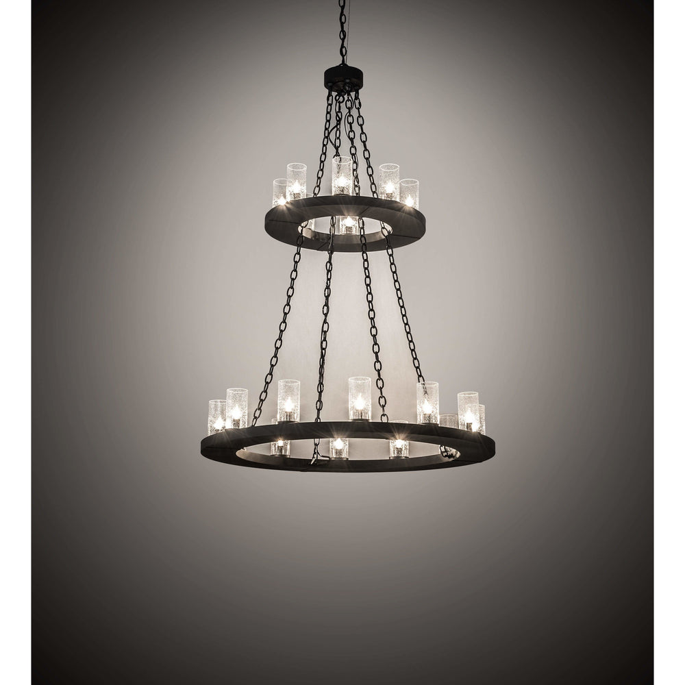 2nd Ave Lighting Chandeliers Blackwash / Clear Frosted / Glass Loxley Chandelier By 2nd Ave Lighting 221633