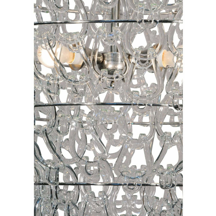 2nd Ave Lighting Pendants Polished Nickel / Clear Crystal Hoops / Glass Fabric Idalight Lucy Pendant By 2nd Ave Lighting 140125