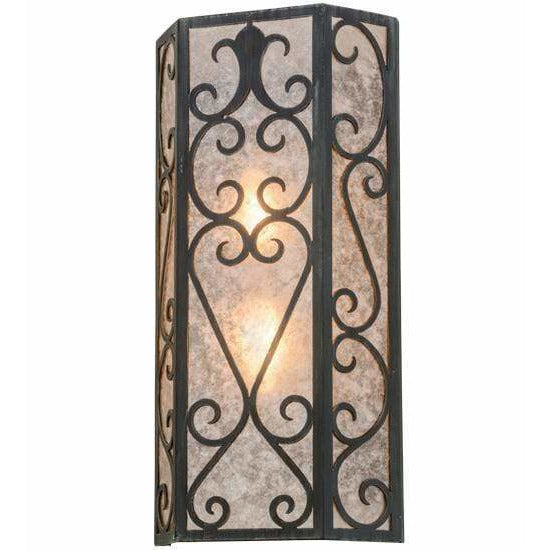 2nd Ave Lighting One Light Antique Iron Gate / Silver Mica / Glass Fabric Idalight Mia One Light By 2nd Ave Lighting 159022