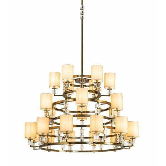 2nd Ave Lighting Chandeliers Brass Powder Coat / Natural Wafer Silk/Statuario Idalight/Clear Glass / Fabric/Acrylic/Glass Montecito Chandelier By 2nd Ave Lighting 190159