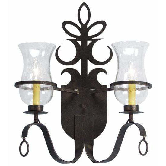 2nd Ave Lighting Two Lights Antique Iron Gate / Clear Hurricane Glass Narcissus Two Light By 2nd Ave Lighting 146422