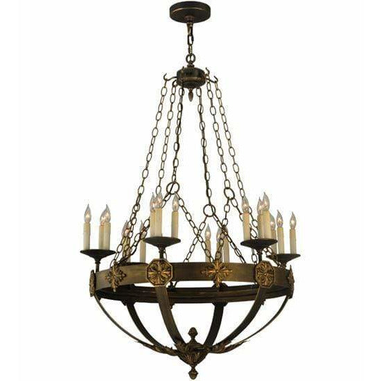 2nd Ave Lighting Chandeliers 320u Florentine Gold (131732) / White Candle Covers / Glass Fabric Idalight Neapolis Chandelier By 2nd Ave Lighting 128478