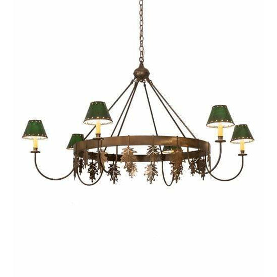 2nd Ave Lighting Chandeliers Antique Copper / Fabric Oak Leaf Chandelier By 2nd Ave Lighting 51291