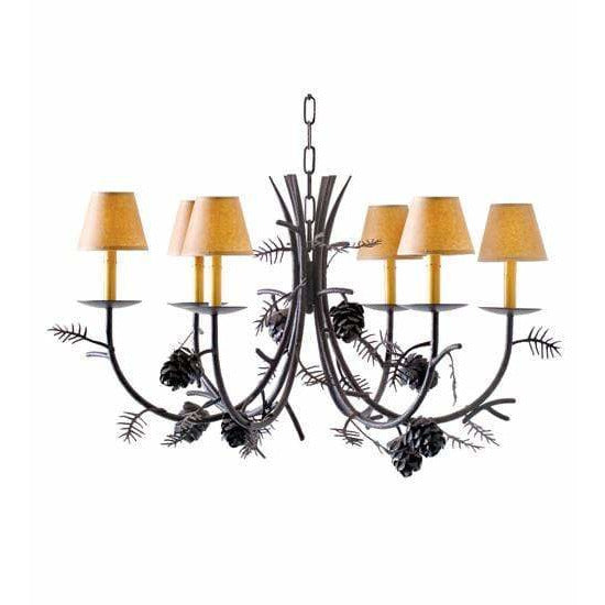 2nd Ave Lighting Chandeliers Chestnut / Natural Parchment Pinecone Chandelier By 2nd Ave Lighting 119769