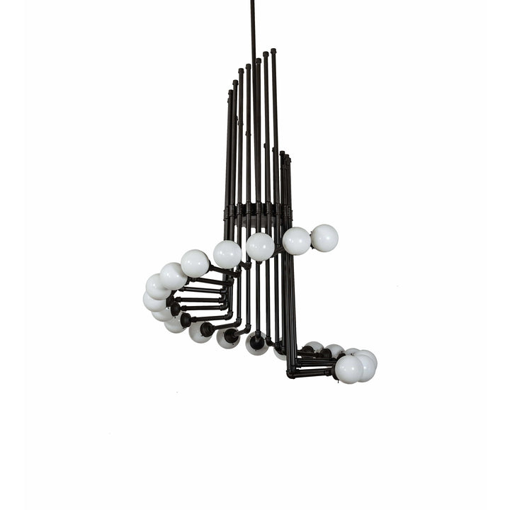 2nd Ave Lighting Chandeliers Oil Rubbed Bronze / White Glass / Glass PipeDream Chandelier By 2nd Ave Lighting 227020