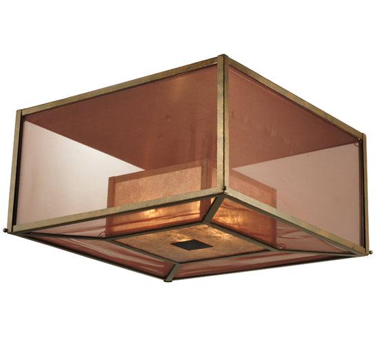 2nd Ave Lighting Flush Mounts Gilded Tobacco / Silver Mica And Coffee Textralite / Glass Fabric Idalight Quadrato Flush Mount By 2nd Ave Lighting 125237