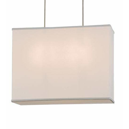 2nd Ave Lighting Pendants Nickel / White Linen Textrene / Glass Fabric Idalight Quadrato Pendant By 2nd Ave Lighting 147803