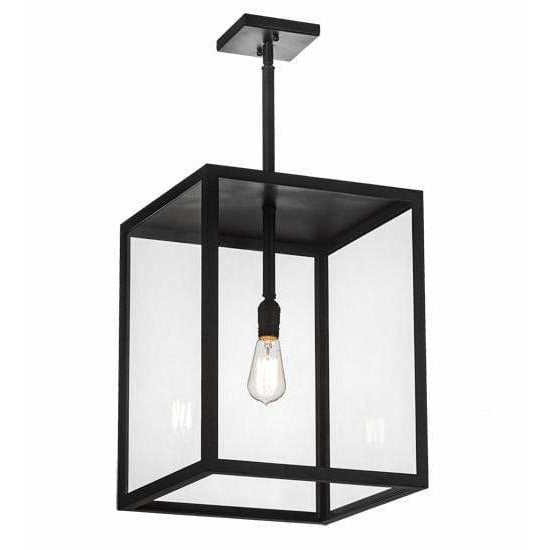 2nd Ave Lighting Pendants Textured Black / Clear Glass / Glass Quadrato Pendant By 2nd Ave Lighting 193802