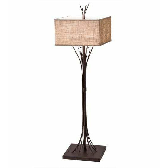 2nd Ave Lighting Lamps Cafe Noir / Beige Burlap Textrene / Glass Fabric Idalight Ramus Lamps By 2nd Ave Lighting 172409