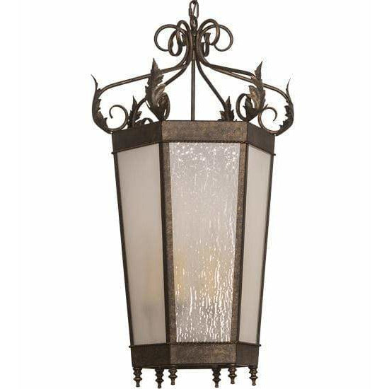 2nd Ave Lighting Pendants Golden Bronze / Frosted Clear Seeded Glass Regency Pendant By 2nd Ave Lighting 197357