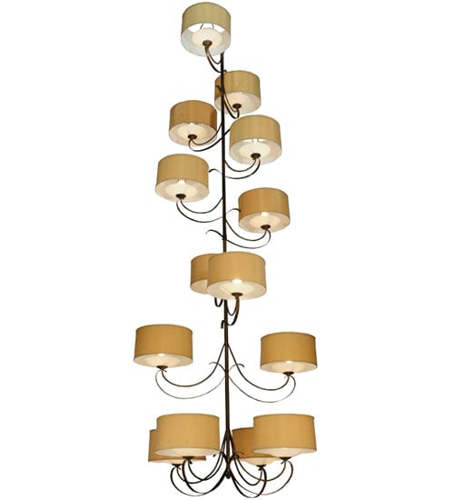 2nd Ave Lighting Chandeliers Antique Copper / Beige Textrene / Glass Fabric Idalight Sequoia Chandelier By 2nd Ave Lighting 127593