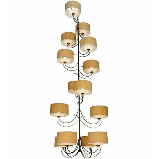 2nd Ave Lighting Chandeliers Antique Copper / Beige Textrene / Glass Fabric Idalight Sequoia Chandelier By 2nd Ave Lighting 127593