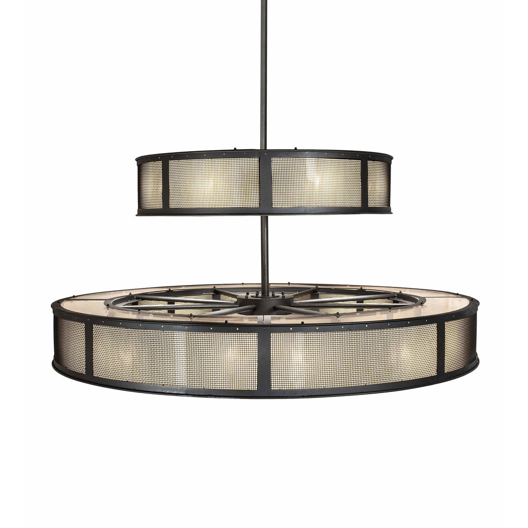 2nd Ave Lighting Chandeliers Natural Iron And Solar Black / Sahara Taupe Idalight And Crystal Idalight / Acrylic Telluride Magic Chandelier By 2nd Ave Lighting 202731