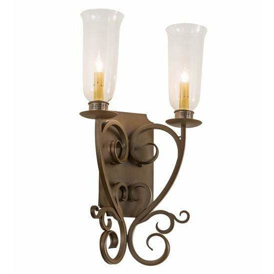 2nd Ave Lighting Two Lights Rustic Iron / Clear Hurricane Glass Thierry Two Light By 2nd Ave Lighting 200021
