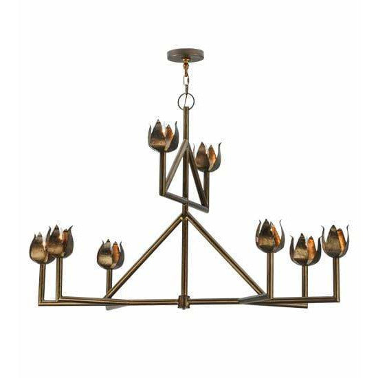 2nd Ave Lighting Chandeliers Antique Copper / Glass Fabric Idalight Tulip Chandelier By 2nd Ave Lighting 143903