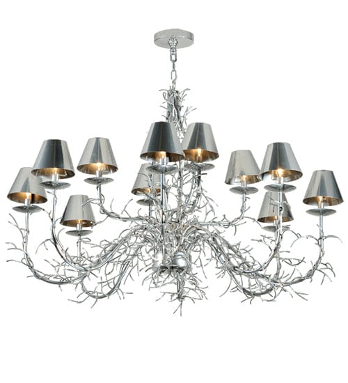 2nd Ave Lighting Chandeliers Extreme Chrome / Extreme Chrome / Glass Fabric Idalight Twigs Chandelier By 2nd Ave Lighting 127985