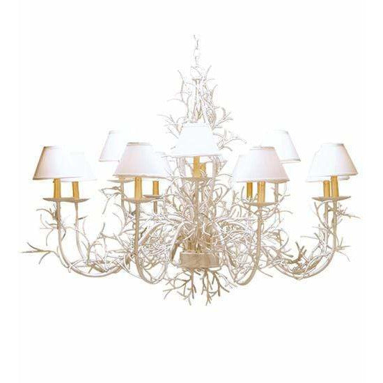 2nd Ave Lighting Chandeliers Tuscan Ivory / White Linen / Fabric Twigs Chandelier By 2nd Ave Lighting 220136