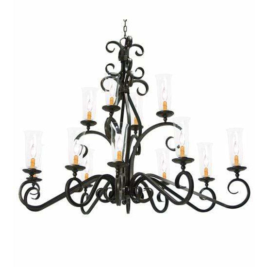 2nd Ave Lighting Chandeliers Gilded Tobacco / Clear Hurricane Glass Wilkes Chandelier By 2nd Ave Lighting 120293
