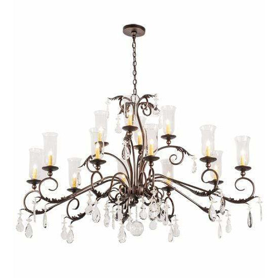 2nd Ave Lighting Chandeliers Mahogany Bronze / Clear Hurricane Shades / Glass Windsor Chandelier By 2nd Ave Lighting 203867