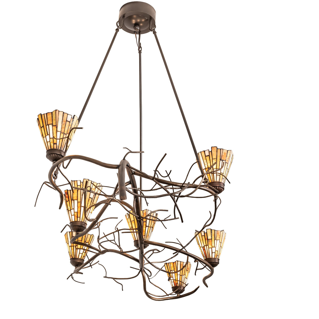 2nd Ave Lighting Chandeliers Timeless Bronze And Dark Burnished Antique Copper / Jadestone / Stone Winter Solstice Chandelier By 2nd Ave Lighting 218102