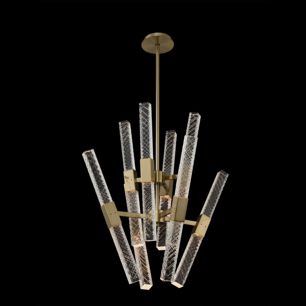 Allegri by Kalco Lighting Chandeliers Brushed Champagne Gold / Firenze Clear Apollo 16 Light LED Convergent Chandelier From Allegri by Kalco Lighting 034970