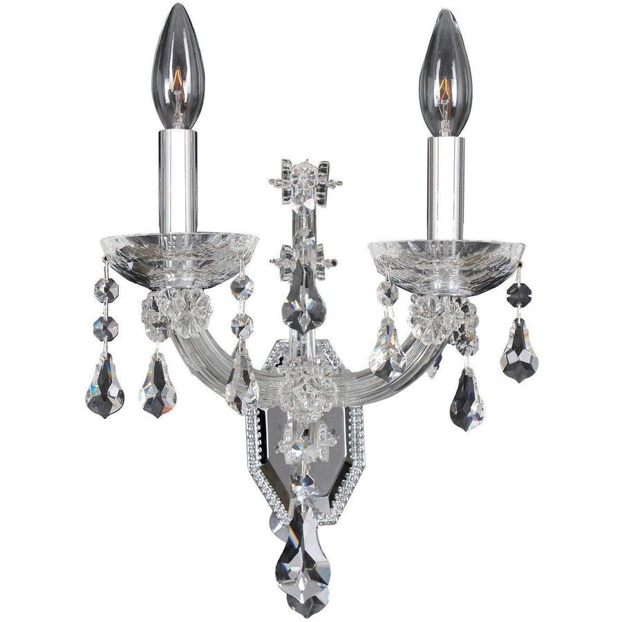 Allegri by Kalco Lighting Wall Sconces Chrome / Firenze Clear Brahms 2 Light Wall Bracket From Allegri by Kalco Lighting 023422