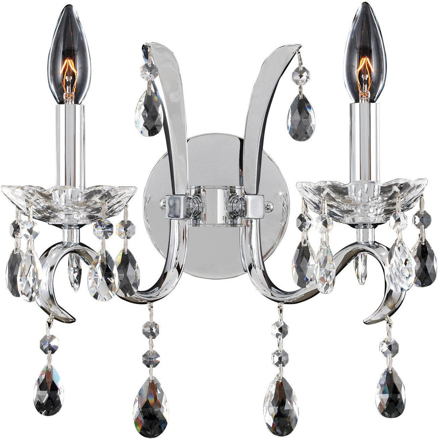 Allegri by Kalco Lighting Wall Sconces Chrome / Firenze Clear Catalani 2 Light Wall Bracket From Allegri by Kalco Lighting 023821