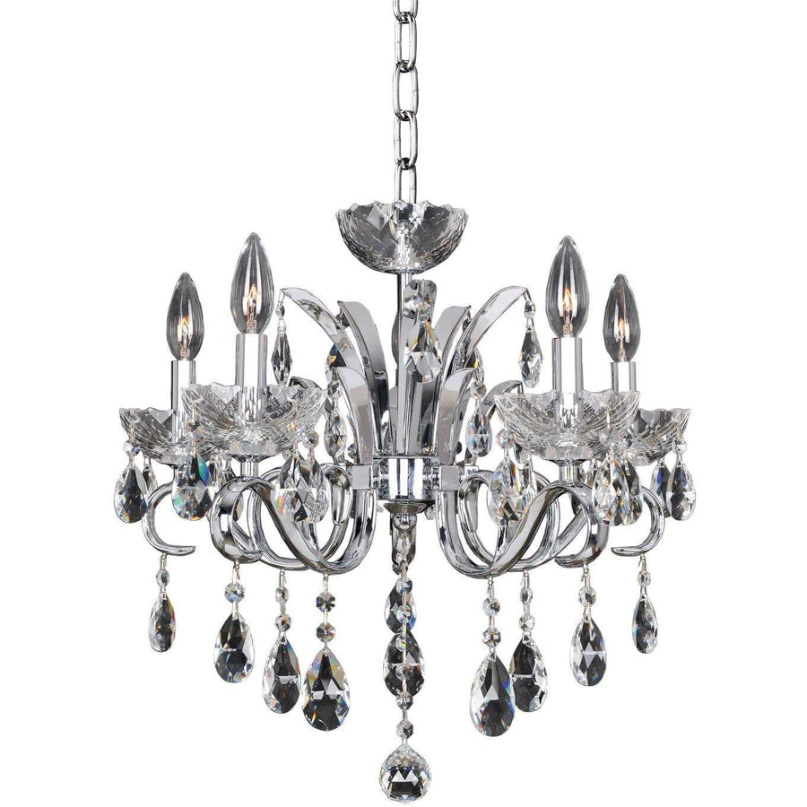 Allegri by Kalco Lighting Chandeliers Chrome / Firenze Clear Catalani 5 Light Chandelier From Allegri by Kalco Lighting 023853