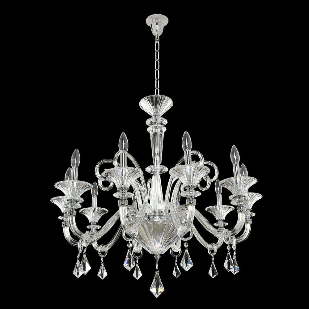 Allegri by Kalco Lighting Chandeliers Chrome / Firenze Clear Chauvet 10 Light Chandelier From Allegri by Kalco Lighting 026952