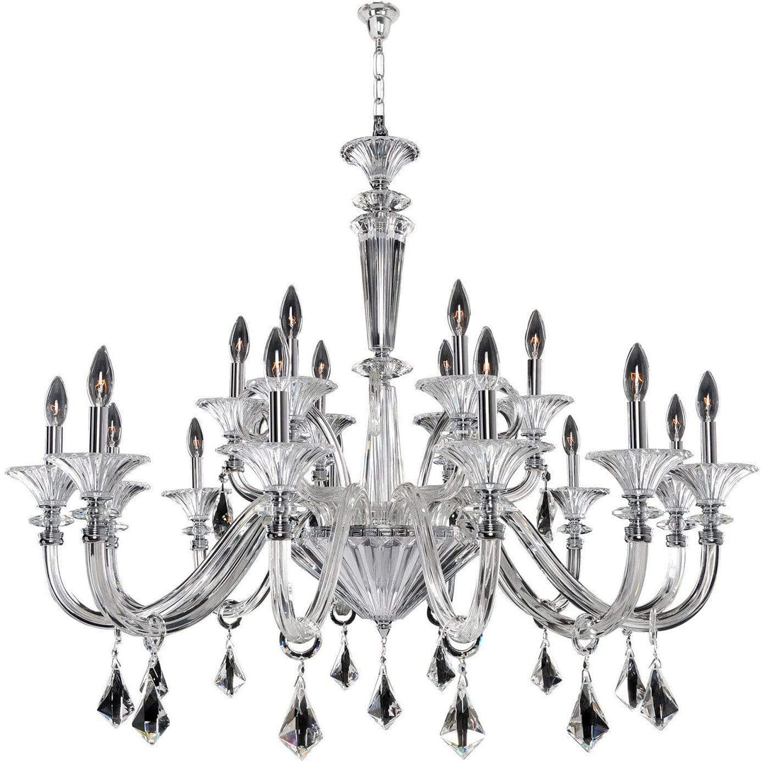 Allegri by Kalco Lighting Chandeliers Chrome / Firenze Clear Chauvet 18 Light Chandelier From Allegri by Kalco Lighting 026953