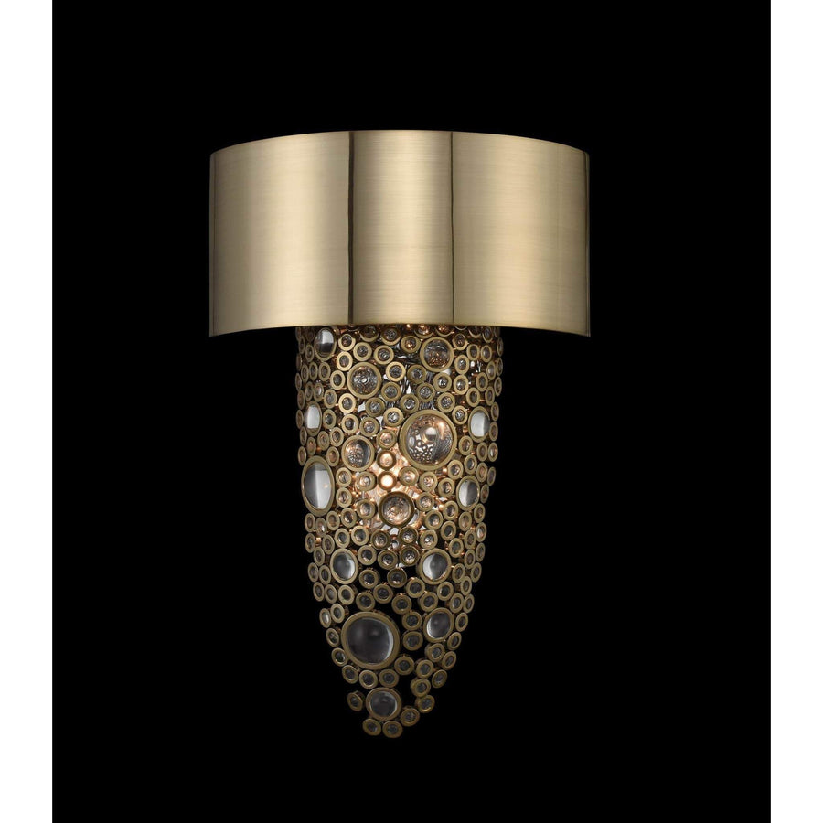 Allegri by Kalco Lighting Wall Sconces Brushed Champagne Gold / Firenze Clear Ciottolo 2 Light Wall Sconce From Allegri by Kalco Lighting 034220