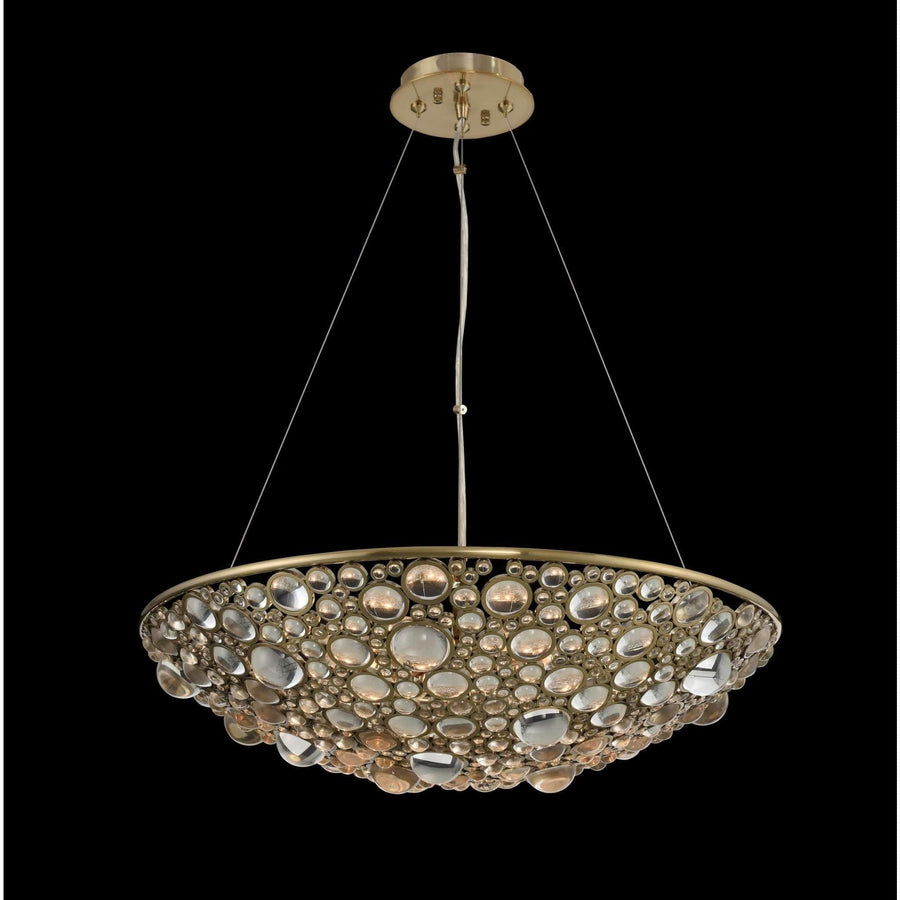 Allegri by Kalco Lighting Pendants Brushed Champagne Gold / Firenze Clear Ciottolo 24 Inch Pendant From Allegri by Kalco Lighting 034250