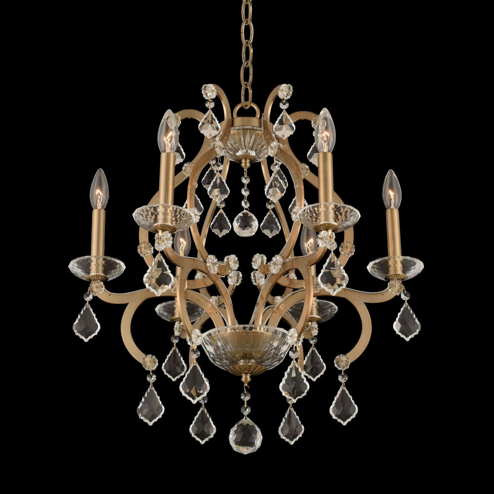 Allegri by Kalco Lighting Chandeliers Brushed Champagne Gold / Firenze Clear Duchess 6 Light Chandelier From Allegri by Kalco Lighting 029650
