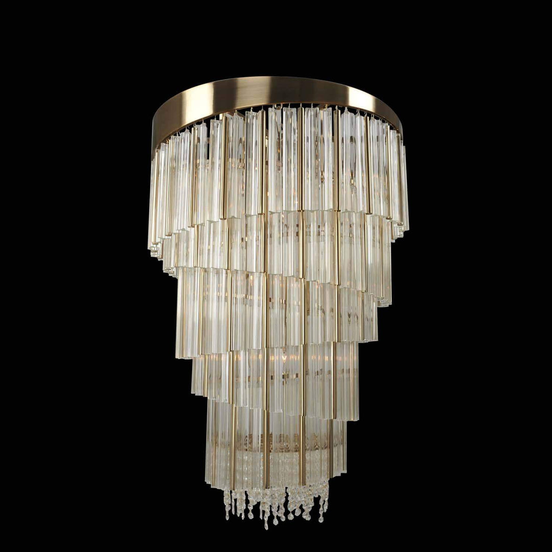 Allegri by Kalco Lighting Foyers Brushed Champagne Gold / Firenze Clear Espirali Large Foyer From Allegri by Kalco Lighting 029852