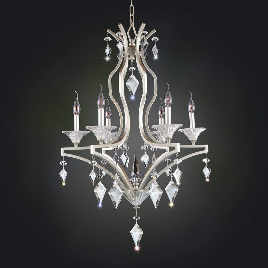 Allegri by Kalco Lighting Chandeliers Tarnished Silver / Firenze Clear Florence 6 Light Chandelier From Allegri by Kalco Lighting 11675