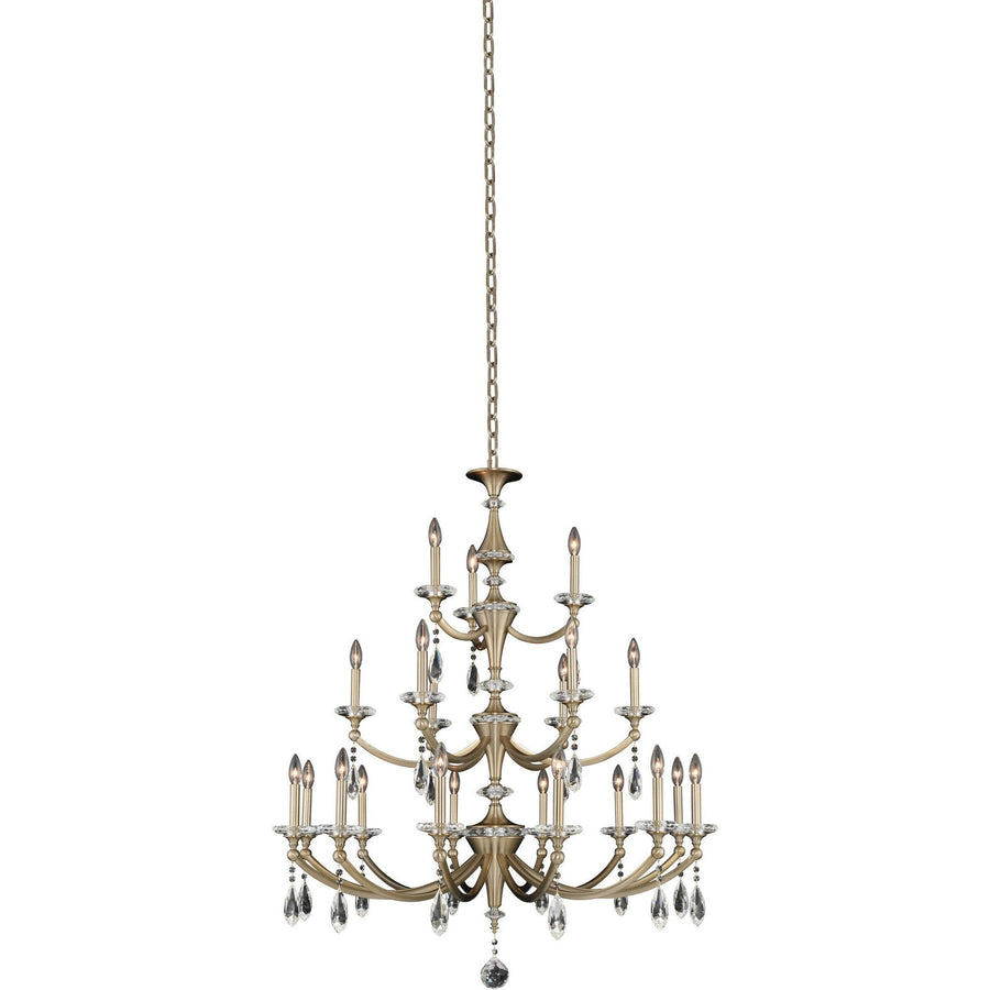 Allegri by Kalco Lighting Chandeliers Matte Brushed Champagne Gold / Firenze Clear Floridia (12+6+3) Light 3 Tier Chandilier From Allegri by Kalco Lighting 012174