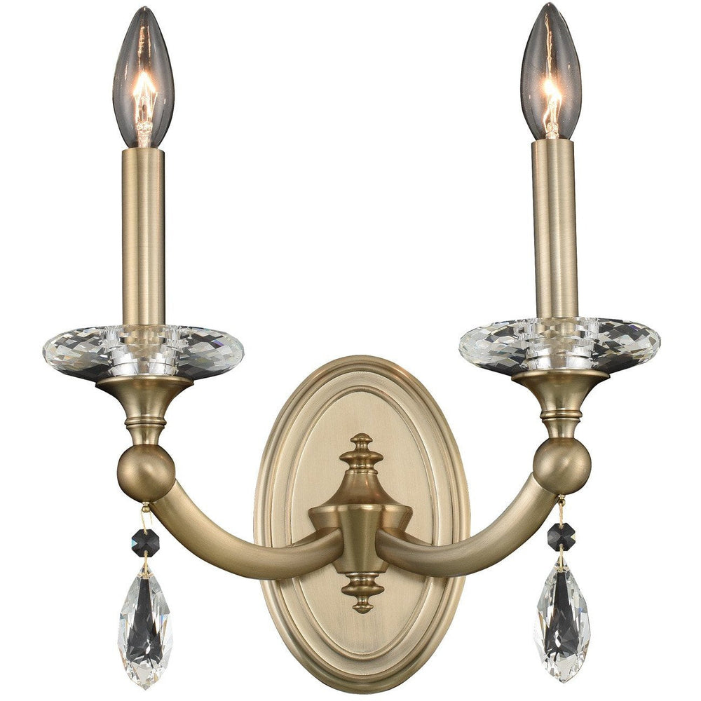 Allegri by Kalco Lighting Wall Sconces Matte Brushed Champagne Gold / Firenze Clear Floridia 2 Light Wall Bracket From Allegri by Kalco Lighting 012122