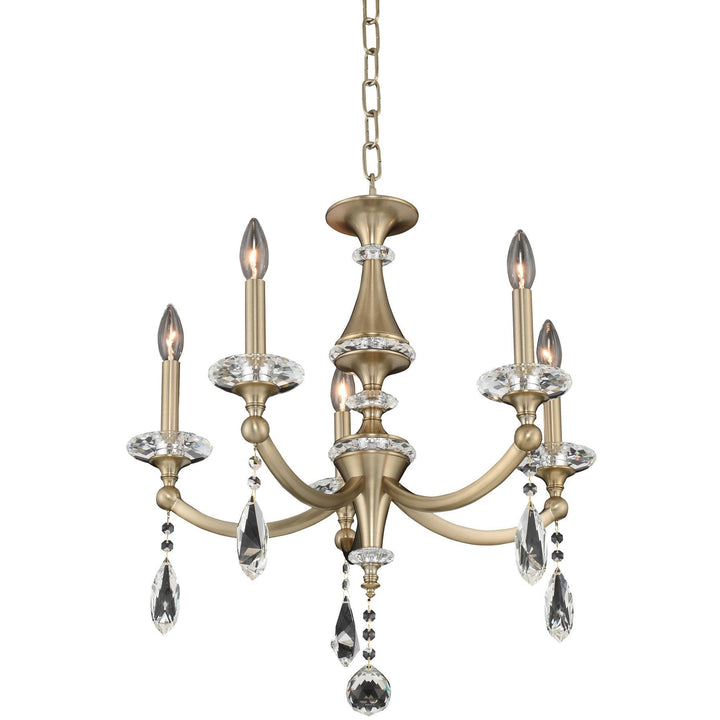 Allegri by Kalco Lighting Chandeliers Matte Brushed Champagne Gold Floridia 5 Light Chandelier From Allegri by Kalco Lighting 012170