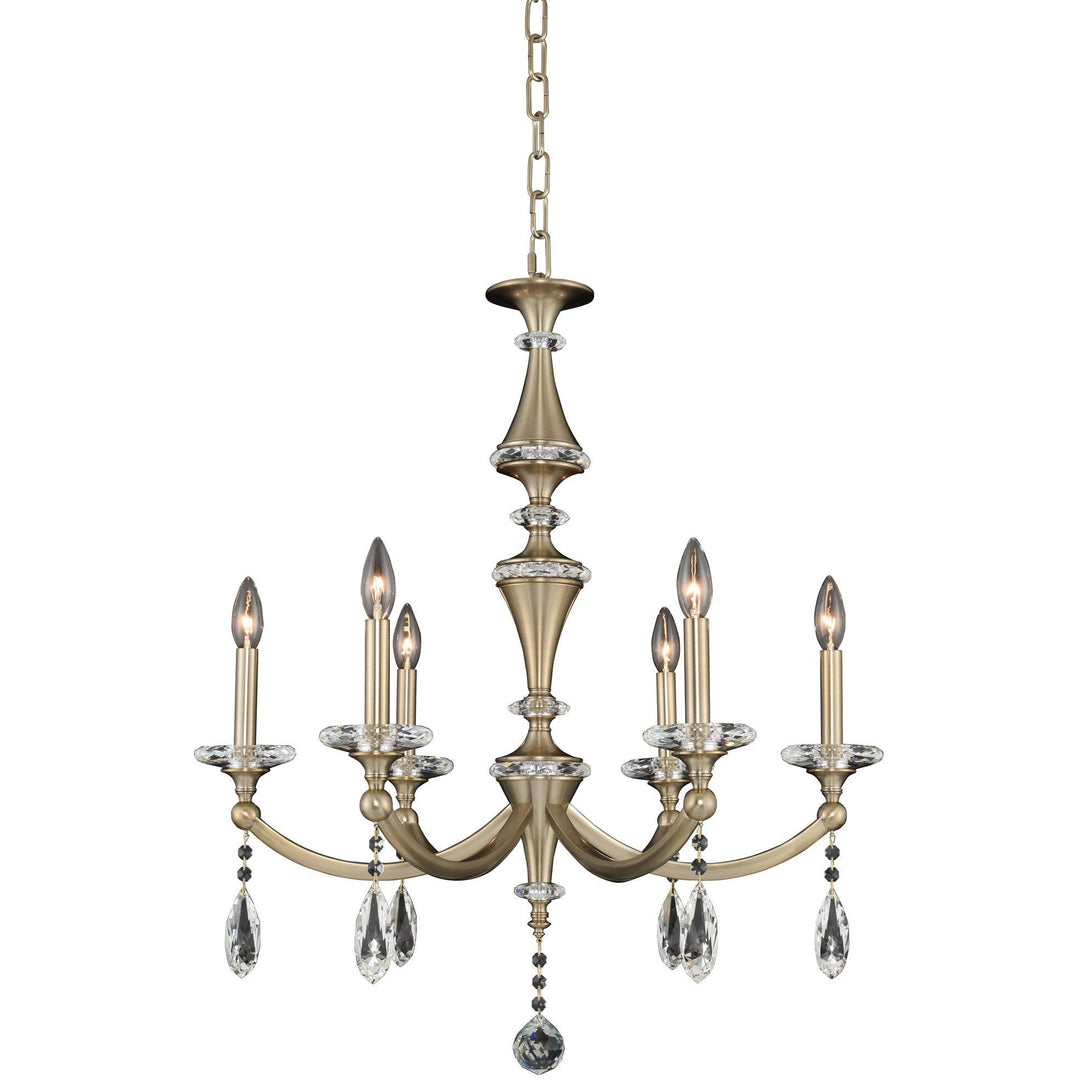 Allegri by Kalco Lighting Chandeliers Matte Brushed Champagne Gold / Firenze Clear Floridia 6 Light Chandelier From Allegri by Kalco Lighting 012171
