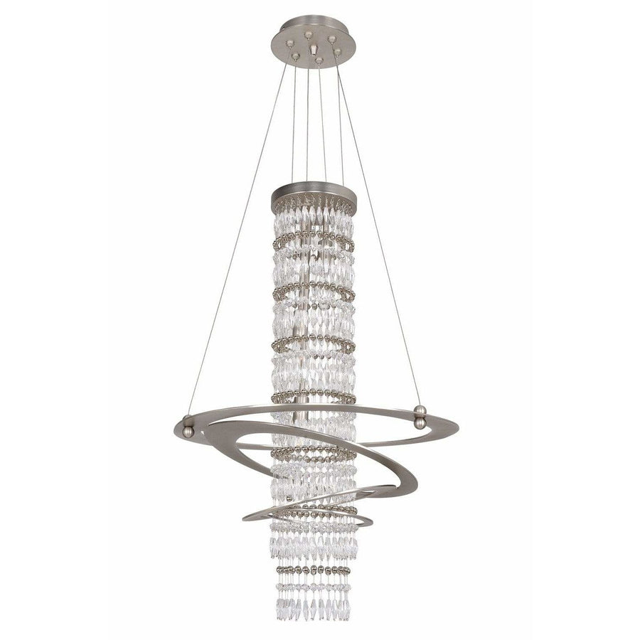 Allegri by Kalco Lighting Pendants Brushed Nickel / Firenze Clear Giovanni 18 Inch Pendant From Allegri by Kalco Lighting 022551