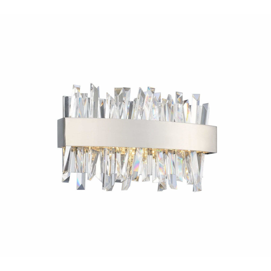 Allegri by Kalco Lighting Wall Sconces Chrome / Firenze Clear Glacier 12 Inch LED ADA Bath From Allegri by Kalco Lighting 030230