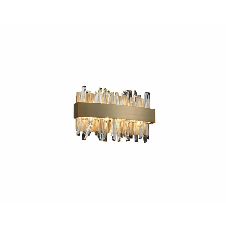 Allegri by Kalco Lighting Wall Sconces Brushed Champagne Gold / Firenze Crystal Spears Glacier 12 Inch LED ADA Bath From Allegri by Kalco Lighting 030230