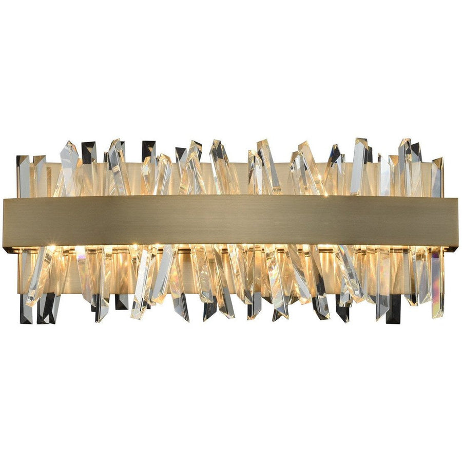 Allegri by Kalco Lighting Wall Sconces Brushed Champagne Gold / Firenze Crystal Spears Glacier 18 Inch LED ADA Bath From Allegri by Kalco Lighting 030231