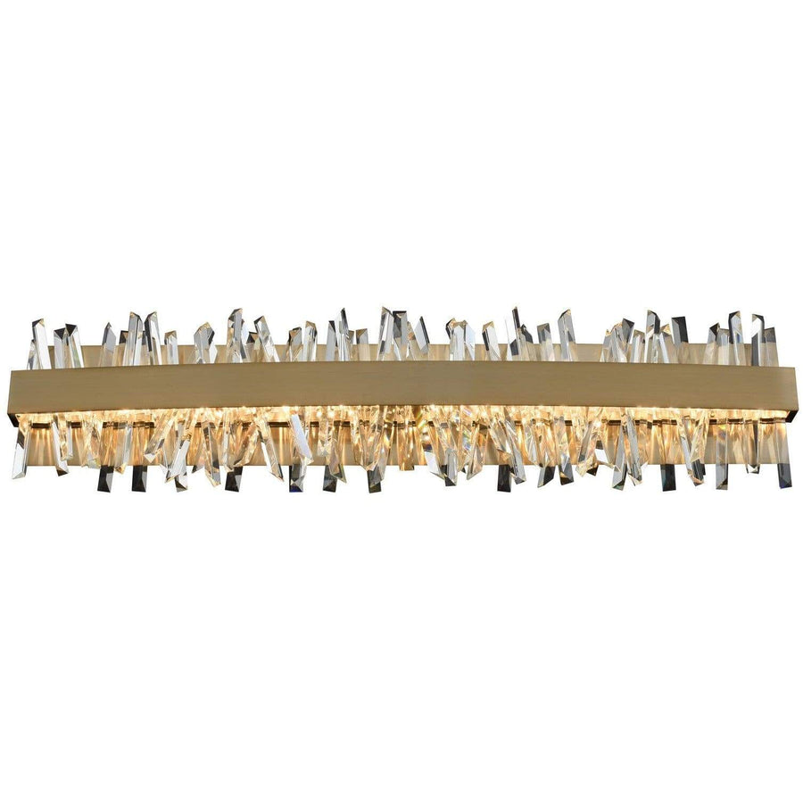 Allegri by Kalco Lighting Wall Sconces Brushed Champagne Gold / Firenze Crystal Spears Glacier 32 Inch LED ADA Bath From Allegri by Kalco Lighting 030233