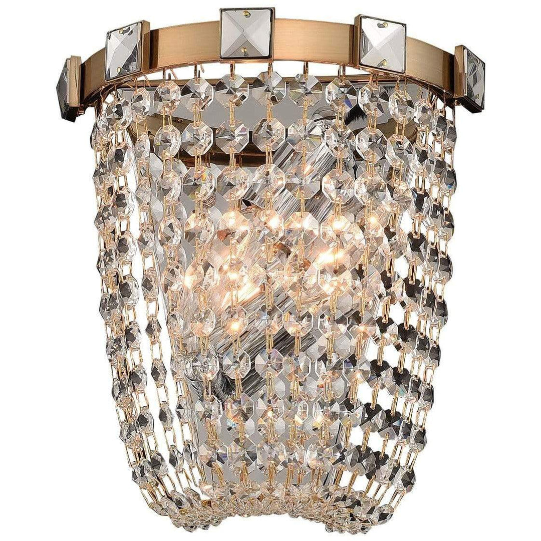 Allegri by Kalco Lighting Wall Sconces Brushed Champagne Gold / Firenze Clear Impero 2 Light Wall Sconce From Allegri by Kalco Lighting 027920