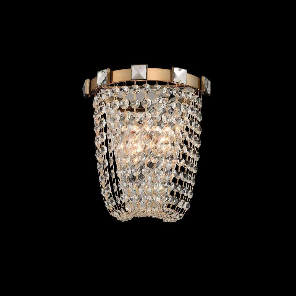 Allegri by Kalco Lighting Wall Sconces Brushed Champagne Gold / Firenze Clear Impero 2 Light Wall Sconce From Allegri by Kalco Lighting 027920